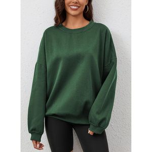Sudadera Oversize de Mujer FOXA, Cuello Redondo, Hombros Caídos, Lisa, Mezcla de Algodón, Transpirable, Informal, Colección Otoño 2025 - Product Image 3