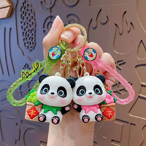 Exquisito Panda llavero colgante moda nacional coche llavero ornamento para pequeño centro comercial grúa máquina regalo <span class=keywords><strong>Anime</strong></span> - Product Image 2