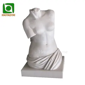Home Office Decoration Famous White Marble Venus Bust Nude Lady Body Sculpture