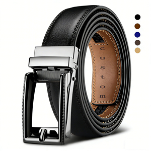 Cinturones Personalizados de Lujo Casuales Ajustables con Hebilla de Bloqueo Automático, de Cuero Vacuno Dividido, Impermeables y Transpirables para Hombre - Product Image 1