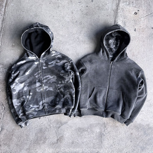 Felpa con Cappuccio Oversize Reversibile Camouflage OEM, Giacca con Zip <span class=keywords><strong>Camo</strong></span> a Doppio Strato con Stampa DGT e Spalle Scese - Product Image 3