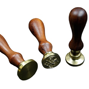 Латунная головка, штамп для запечатывания воска с деревянной ручкой, пустая головка, индивидуальные узоры и формы, набор штамповок для восковой печати - Product Image 1