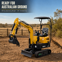 Mini-excavatrice mécanique chinoise 1T renforcée avec moteur EPA, mini-chargeuse 1 tonne 900 kg avec broyeur