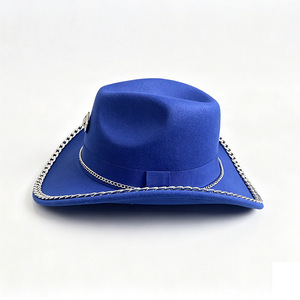 <span class=keywords><strong>Sombrero</strong></span> de <span class=keywords><strong>Vaquero</strong></span> de Moda con Cadena, Estilo Hip Hop Vintage Western Jazz, para Festivales de Música, Fiestas y Actuaciones en Escenario, Novedad 2026 - Product Image 3