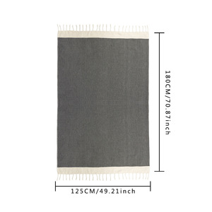 Manta Turca de Algodón Rectangular, Gruesa, de Algodón Puro, para Sofá, Multifuncional, para Siesta en la Oficina, en Colores Marrón, Azul Claro, Azul Marino, Gris y Rojo - Product Image 2