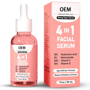 OEM/ODM 4-in-1 essence cair pemutih dan anti-penuaan baru mengandung 30% <span class=keywords><strong>vitamin</strong></span> C, 5% nicotinamide, dan 10% <span class=keywords><strong>vitamin</strong></span> E untuk perawatan wajah - Product Image 1
