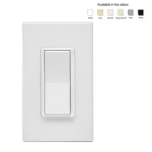 Interruttore monopolare da 15 Amp di messa a terra bianco 120/277V di ricambio per interruttore decorativo a bilanciere