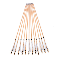 Flèches en bois traditionnelles faites à la main avec plumes de dinde de 5 pouces, flèches de tir à l'arc pour arc recurve traditionnel