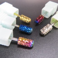 Fraise à ongles professionnelle personnalisée pour manucure, grande taille, lisse, violette, en carbure de tungstène 3XC 4XC 5XC