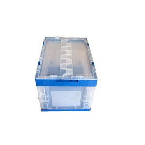 100% vrigin material storage stackable Foldable collapsible heavy duty transparent plastic crate