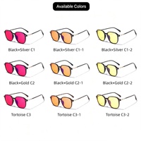 Gafas Sunray Round TR con montura completa, lentes tintadas, acento plateado en el borde interior, patillas delgadas, unisex, OEM, con bloqueo de luz azul