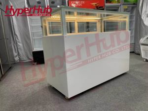 Refrigerador Comercial de Acero Inoxidable para Exhibición de <span class=keywords><strong>Pastelería</strong></span>, Enfriamiento por Aire, Tipo Cajón Frontal Negro, Mesa Cuadrada para Cafetería - Product Image 2