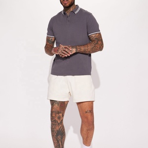 Polo de Golf de Alta Calidad para Hombre, Color Azul Claro, Cuello en Contraste, Talla Grande, Holgado, Informal de Negocios, Manga Corta - Product Image 3