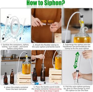 <span class=keywords><strong>Sifone</strong></span> Automatico 45cm/35cm 3/8\" con Tubo Giallo e Morsetto per Imbottigliamento Fermentazione Sifonatura Mead Kit per Produzione Artigianale di Birra Casalinga - Product Image 6