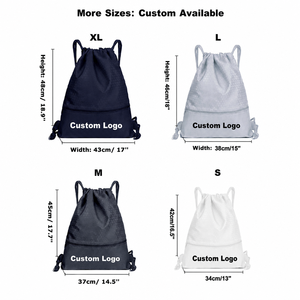 Mochila con Cordón Personalizada, Bolsas con Cordón de Poliéster, Bolsillo Frontal con Cremallera, Mochila Deportiva para Gimnasio, Mochila de Viaje, 4 Tamaños, OEM - Product Image 2