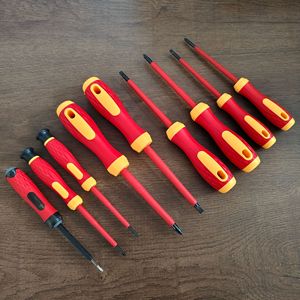 Insulated <b>Screwdriver</b> Set 9 Piece Cross Phillips Magnetic Handle Anti Slip Textured For Electrical Repair DIY Tools - Product Image 1