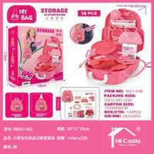 Set di accessori per borse da donna Meishi, set da gioco con 19 pezzi di cosmetici in plastica, piccolo zaino giocattolo per ragazze - Product Image 3