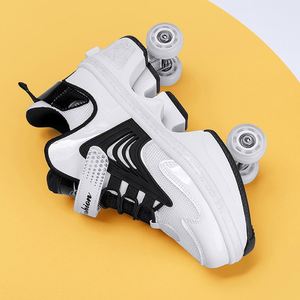 Patins a Roulettes Rollschuhe Rétractable Kick Roller Skates Chaussures pour Enfants Réglable 4 Roller Skate Patines De 4 Ruedas Con Lu - Product Image 4