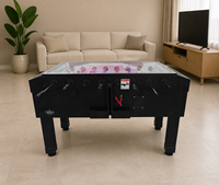 Table de baby-foot commerciale à monnayeur avec tableau de scores LED et verre trempé pour bars et salles d'arcade, vente en gros