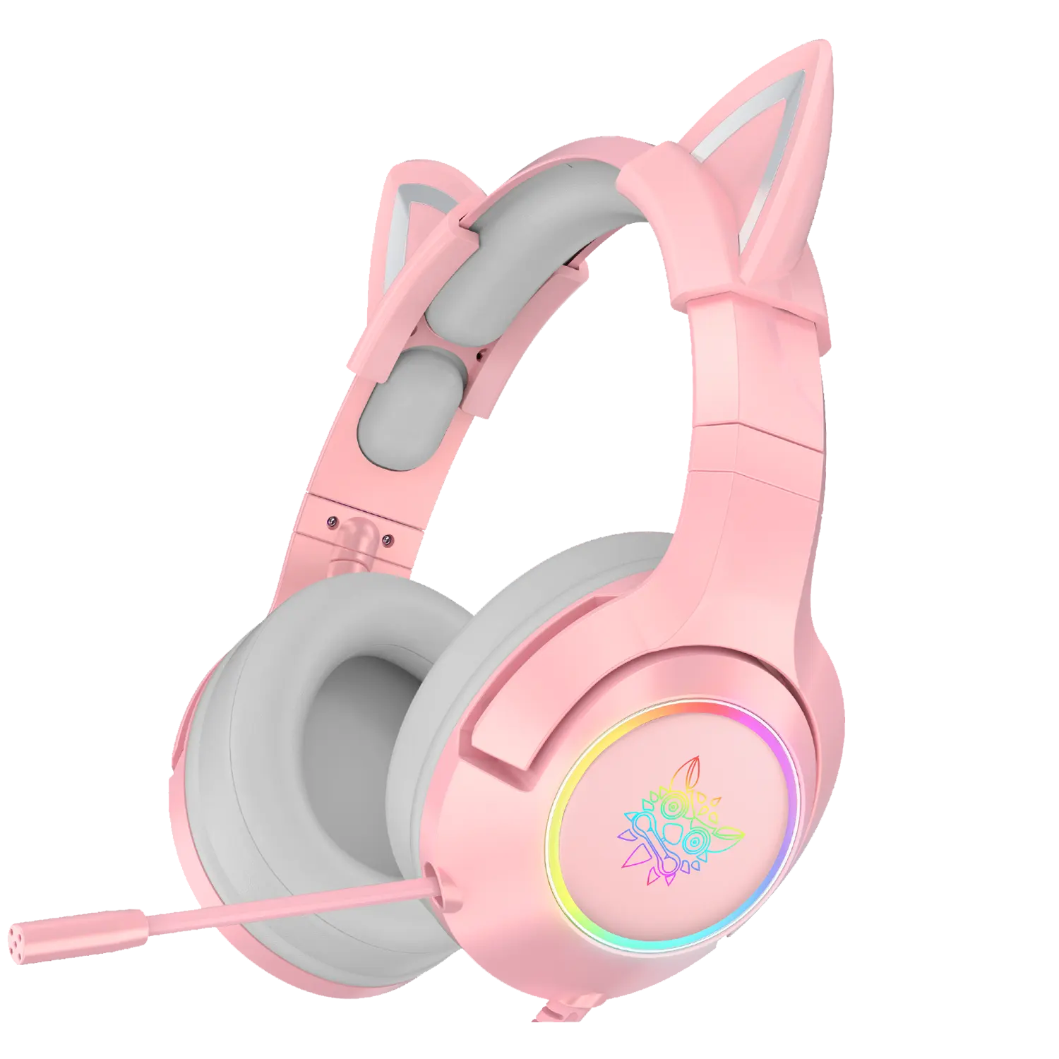 Onikuma K9 RGB Stereo Wired 3.5mm 7.1 Cute Girl Pink Gaming Headphone Cat Ear Headset