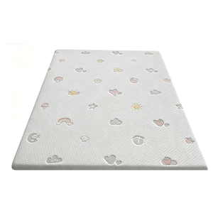 Felcon Soft Skin-Friendly Breathable <b>Waterproof</b> Cotton Foam Infant Sleeping Pad with Removable Zipper <b>Cover</b> for Baby Crib Use - Product Image 1