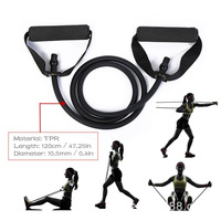 Bandas de Resistencia TPE de 5 Niveles con Asas, Cuerda Elástica para Yoga, Tubo de Ejercicio Ecológico para Entrenamiento de Fuerza en Casa