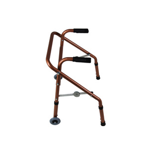 Aluminum Alloy <b>Walker</b> Bronze <b>Frame</b> With Wheels For Elderly Mobility Assistance - Product Image 2