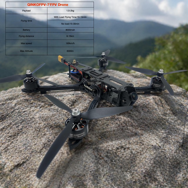 Customizable 7 Inch Long Range FPV Drones with Camera | 2kg Heavy Payload 30-Min Flight Time Professional UAV Quadcopter