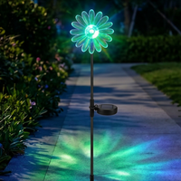 Lampe solaire de jardin en forme de tournesol OEM/ODM avec LED à changement de couleur et pétales en acrylique pour la décoration de chemins et de pelouses extérieurs
