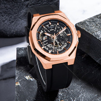 Montre Automatique de Luxe Squelette pour Hommes, Personnalisée avec Logo, Vente en Gros OEM
