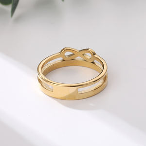 Diseño de anillo de oro Moda de lujo Estilo popular Estilo Ins Anillo abierto de acero inoxidable Anillo de joyería chapado en oro de color - Product Image 5