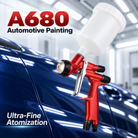 Pistolet de pulvérisation pneumatique HVLP en alliage A680, 1,3 mm, haute atomisation, pour tôles automobiles, alimentation par gravité 600 ml