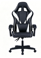 Chaise de jeu ergonomique en cuir style course, avec appui-tête et coussin lombaire, inclinable et réglable – Vente en gros usine