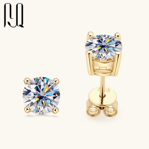 पाइक चार प्रांग बनाम मोइससानाइट 925 स्टर्लिंग सिल्वर स्टड 1/2/3ct संग्रह के साथ ठीक है - Product Image 5