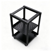 Rack de serveur ouvert 19 pouces 4 poteaux 12U 520*600*600mm en acier laminé à froid SPCC profond, mobile