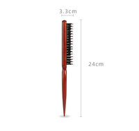 Brosse à barbe et à cheveux en poils de sanglier avec manche en bois et logo personnalisé, brosse à démêler les cheveux unisexe, peigne à queue de rat, petite brosse à cheveux portable de voyage