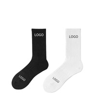 Fabricante de alta calidad, calcetines personalizados con estampado de algodón, calcetines deportivos de diseñador con bordado personalizado, calcetines con logotipo personalizado