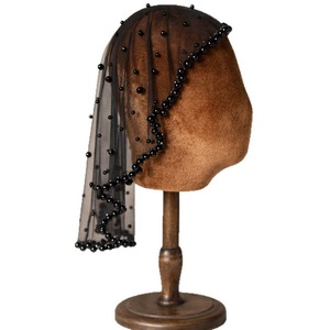 Hijab Corto con Perle Finte, <span class=keywords><strong>Velo</strong></span> in Tulle per Donne, <span class=keywords><strong>Accessori</strong></span> da <span class=keywords><strong>Sposa</strong></span> - Product Image 6