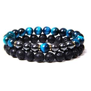 Vente promotionnelle Couple <span class=keywords><strong>Oeil</strong></span> <span class=keywords><strong>de</strong></span> <span class=keywords><strong>Tigre</strong></span> GemstoneStretch Bracelet Charmes <span class=keywords><strong>Hématite</strong></span> 8mm Pierre Protection Guérison Cristal Stretch Perlé - Product Image 6