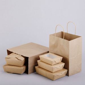 Wholesale Custom logo Take Away Medium <b>Small</b> Gift Brown <b>White</b> Color Food Packaging Kraft Paper <b>Bag</b> - Product Image 4