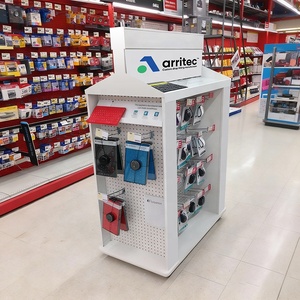 Expositor de Accesorios para Celulares de Supermercado Personalizado, Expositor Giratorio de Metal con Forma de Reloj y Logotipo - Product Image 2