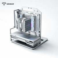 Gabinete de PC Socooler Estético M-ATX Full Tower de Aluminio de Aviación con Refrigeración Líquida, Panel Lateral con Ventana, Gabinete de Computadora para Juegos de Alta Calidad
