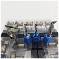 Jeu de forets de défonceuse à bois PCD TOOLSWAN en carbure à longue durée de vie avec queue et cannelure personnalisables pour applications CNC