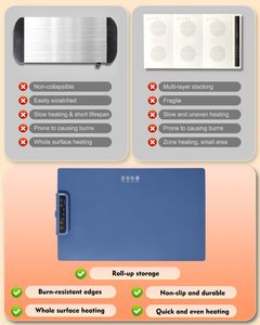 Silicone Folding Electric Warming Tray Food Heating Pad Food Warmer Mat Food Warming Mat for <b>Buffets</b> & Parties - Product Image 4