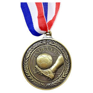 Medalla de Fútbol de Bronce Antiguo, Aleación de Zinc, Grabado Personalizado, Regalo para Niños, Estudiantes, Recuerdo de Partido - Product Image 1