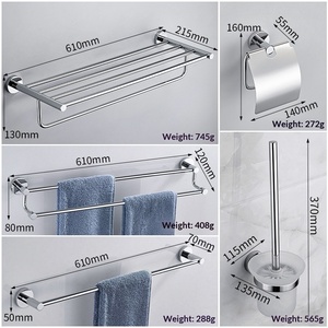 Juego de <span class=keywords><strong>Accesorios</strong></span> de <span class=keywords><strong>Baño</strong></span> Sencillos, Toallero, Estante de Almacenamiento Montado en la Pared <span class=keywords><strong>Sin</strong></span> Perforaciones - Product Image 2