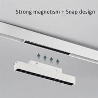 Système d'éclairage de plafond à rail magnétique blanc, éclairage LED moderne, projecteur sur rail, DC48V, encastré, salon, maison, 3 ans de garantie