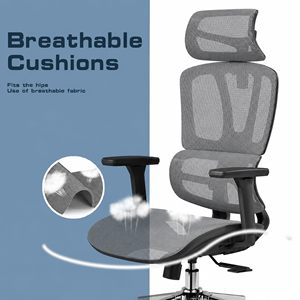Chaise de bureau ergonomique en maille, chaise de gaming avec base en aluminium - Product Image 5