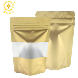 Tas Tahan Bau Ukuran Kustom 5.5X7.8 Inci Tas Mylar Mengkilat/Matt Emas Tas Berdiri Kemasan Sampel Tas Dapat Ditutup Kembali - Product Image 5