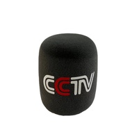 Pare-vent en mousse pour micro de chaîne de vidéosurveillance, avec logo imprimé, drapeau de microphone triangulaire ou carré pour interview TV
